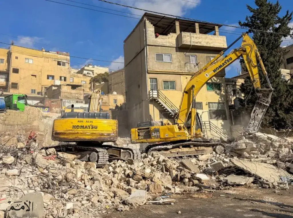هدم وإخلاء عمارات في عمّان ضمن المرحلة الخامسة لمشروع المحطة