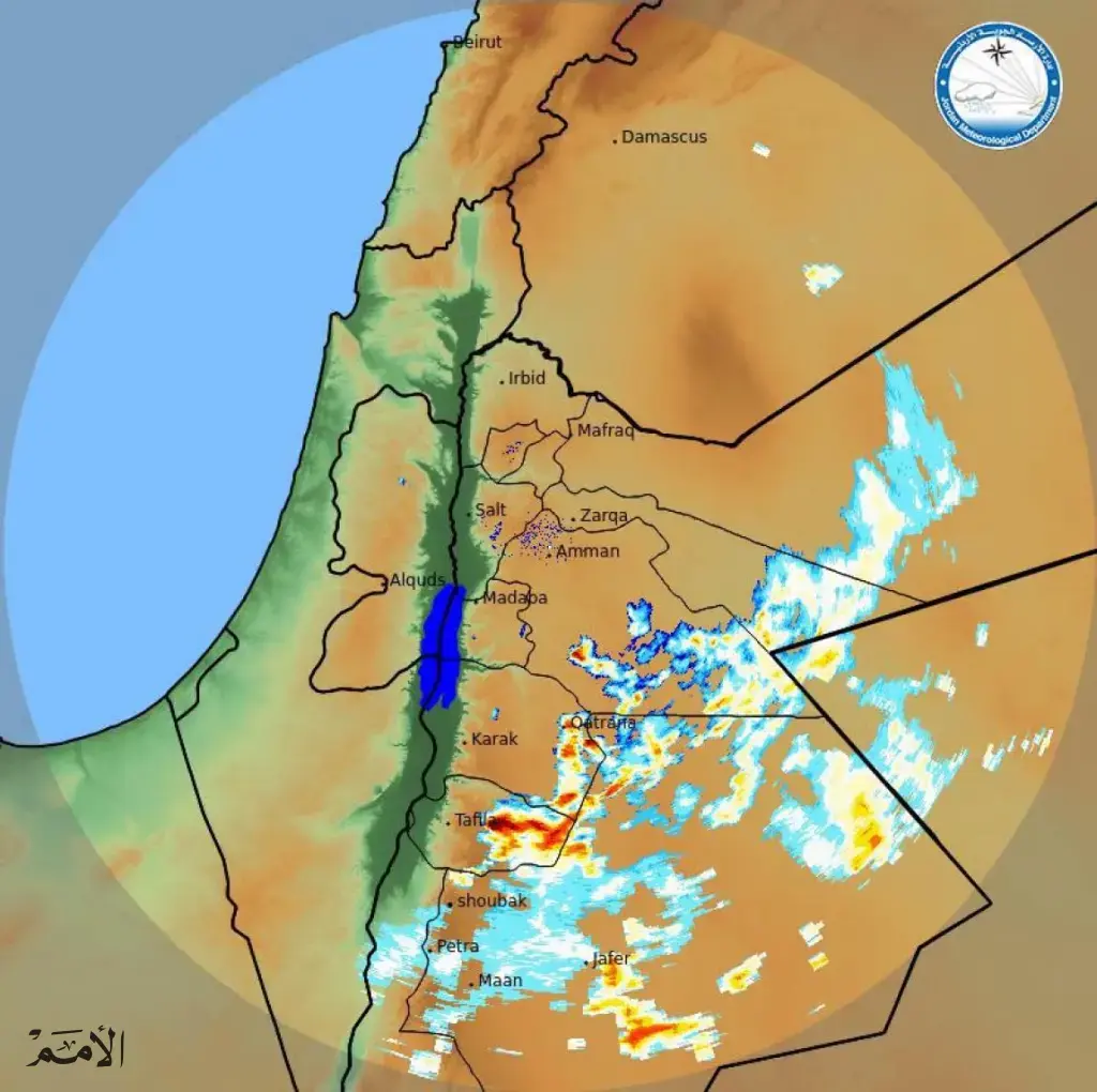 أمطار رعدية في الجنوب واجزاء من عمّان والزرقاء