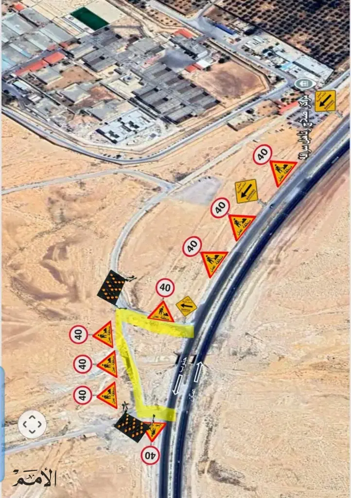 تحويلة مرورية لصيانة جسر سواقة على الطريق الصحراوي